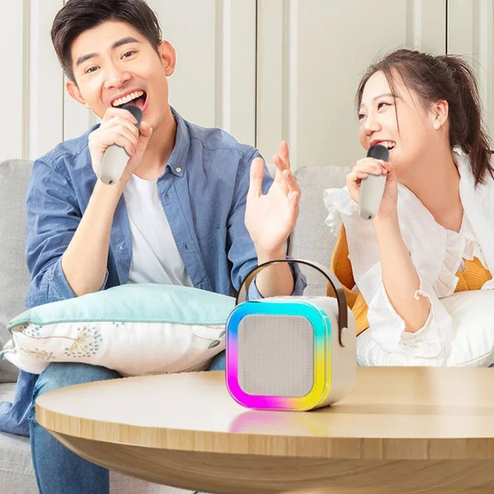 Mini Karaoke Machine for Kids with Wireless Microphones