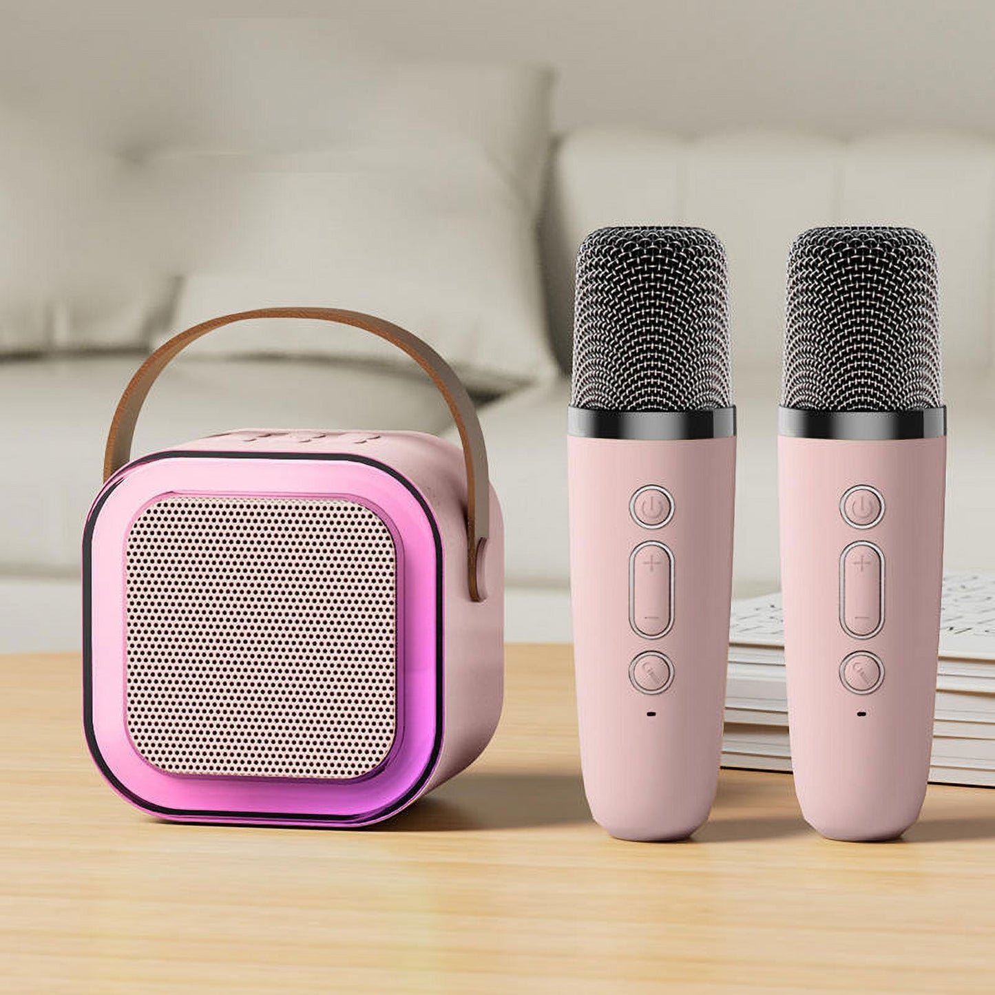 Mini Karaoke Machine for Kids with Wireless Microphones