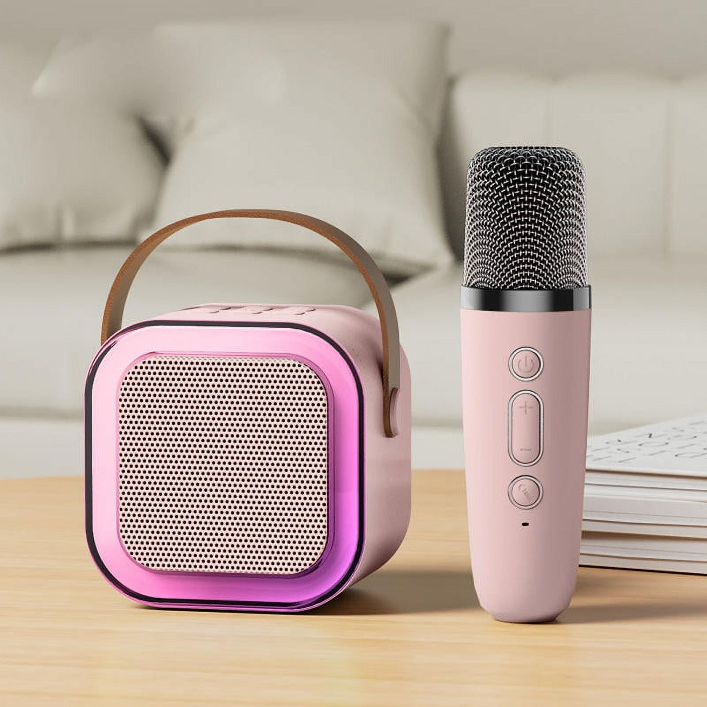 Mini Karaoke Machine for Kids with Wireless Microphones