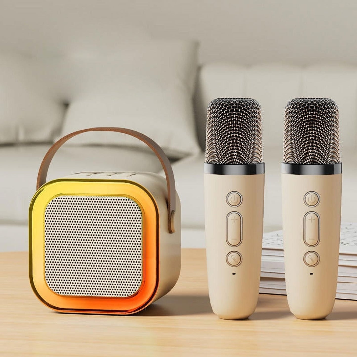 Mini Karaoke Machine for Kids with Wireless Microphones