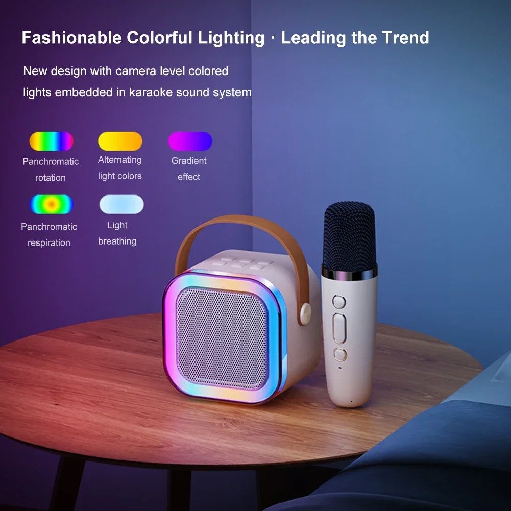 Mini Karaoke Machine for Kids with Wireless Microphones